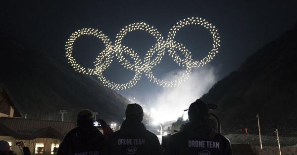 photo of Intel’s Winter Olympics light show featured a record-breaking 1,218 drones image