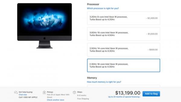 photo of A Maxed-Out iMac Pro Costs Over $13,000 image
