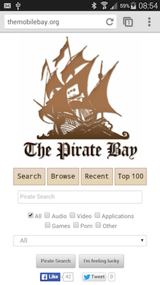 photo of The Pirate Bay opens mobile site image