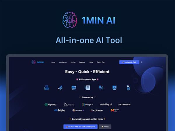 photo of Skip hours of work with 1MinAI — the AI tool that gets it done in minutes image