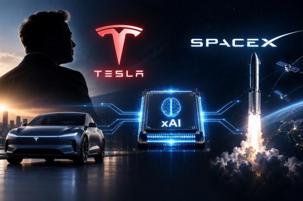 photo of Musk hints at Tesla-SpaceX merger, but the companies are already converging underneath image