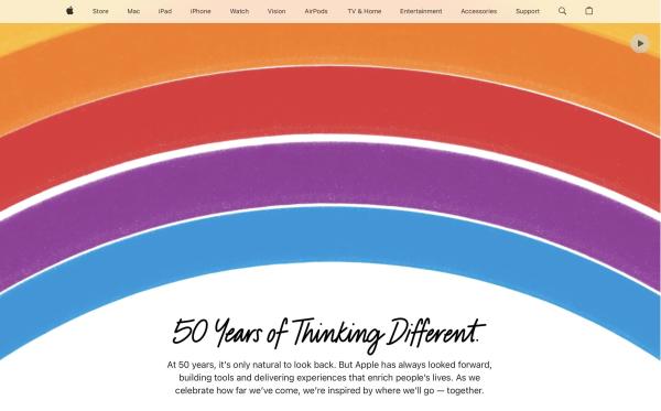 photo of Apple Marks 50th Anniversary With Animated Homepage Tribute image