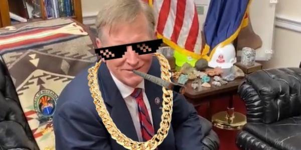 photo of Paul Gosar responds to House censure by posting a #gosarlife meme on Gettr and retweeting the same anime video about AOC… image