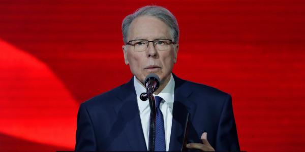 Pranksters snuck into the NRA convention to mock NRA leader Wayne LaPierre for offering 'thoughts and prayers' in…