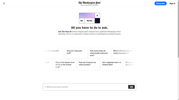 The Washington Post has an AI newsboy to…