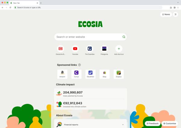 photo of Ecosia launches a cross-platform browser, starts an affiliate link program image
