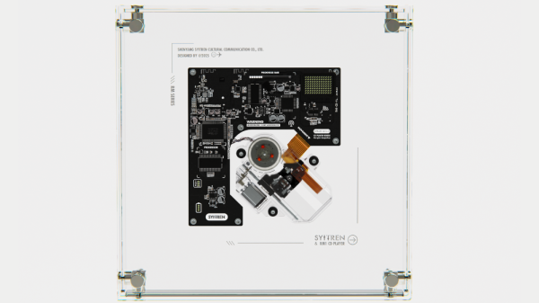 Transparent wall-mounted CD player…