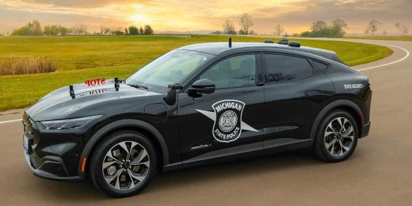 photo of Michigan State Police deploy their first electric patrol vehicle image