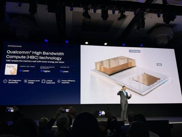 photo of Qualcomm High Bandwidth Compute aims to compete with High Bandwidth Flash and Memory by stacking LPDDR just above the&hellip; image