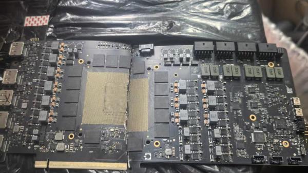 photo of Nvidia RTX 5090 prototype surfaces with four 16-pin power connectors and additional VRMs image