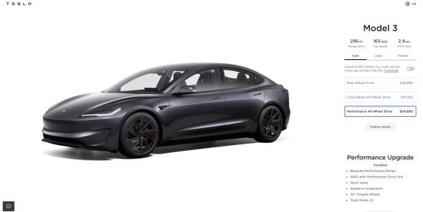Model 3 Performance sees $1k price hike again, less than a month after release