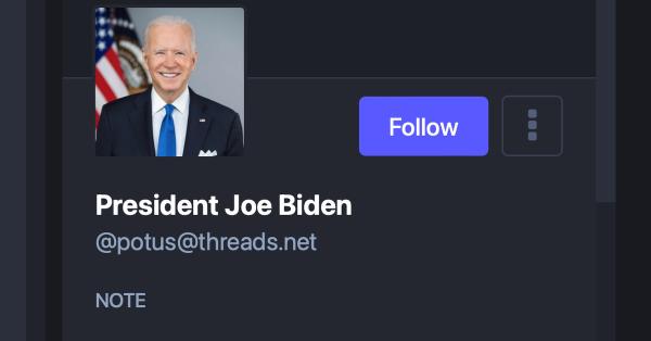 photo of President Biden is now posting into the fediverse image