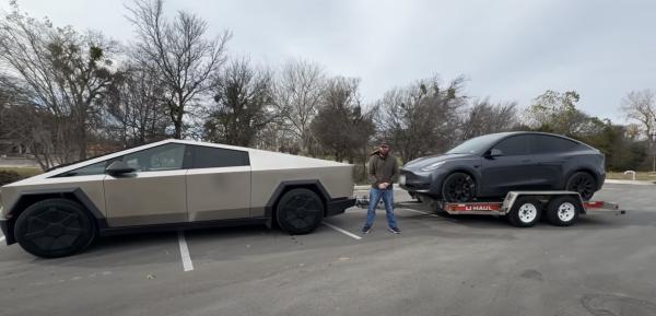 photo of Tesla Cybertruck gets 160 miles of range in first towing test image