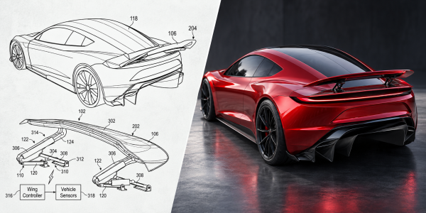 photo of Tesla patent shows new Roadster with a hidden 700 kg-downforce rear wing image