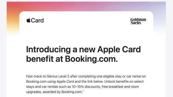 photo of Apple Card Now Fast-Tracks Booking.com Perks With Just One Trip image