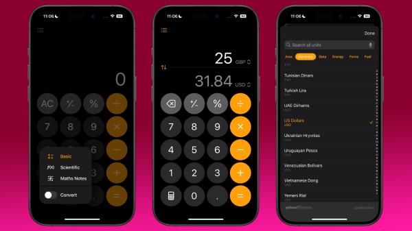 photo of iOS 18: Overhauled Calculator App Supports These 15 Conversions image