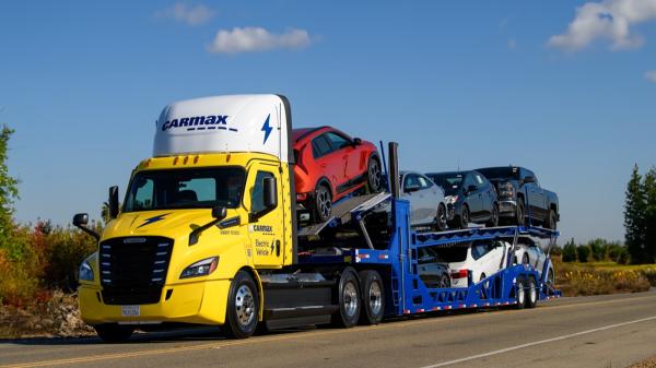 photo of CarMax is now piloting an electric semi truck as a car hauler image