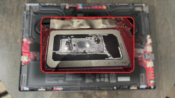 Poor liquid metal application almost…
