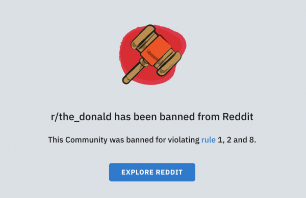 photo of Reddit bans r/The_Donald for a pattern of inciting hate speech image