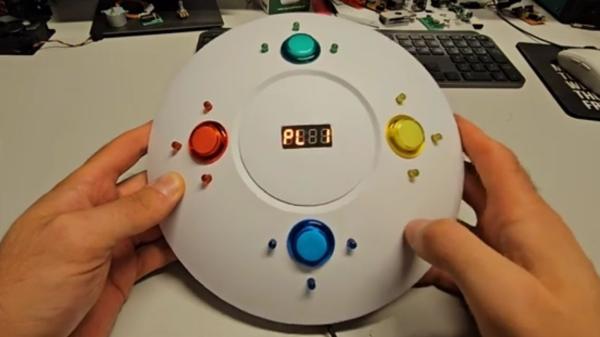 photo of Raspberry Pi Pico drives a custom Simon color sequence memory game image