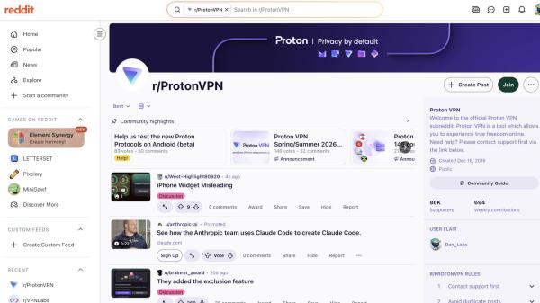 photo of With a chart-topping 86,000 supporters on its subreddit, Proton VPN has built-in community of like-minded privacy&hellip; image
