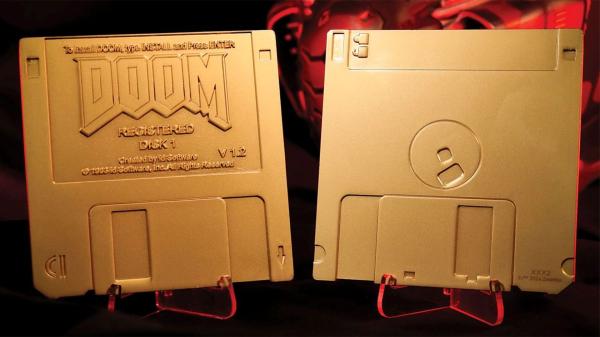 Commemorative golden Doom floppy disks&hellip;