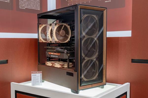 photo of Noctua teases upcoming PC case with brown color scheme and bundled fans — appears to be Antec Flux Pro Noctua Edition… image