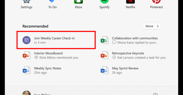 photo of Microsoft Teams meeting reminders are coming to the Windows 11 Start menu image