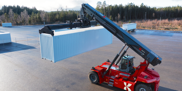 photo of Kalmar is building – and selling! – these massive electric reach stackers in China image