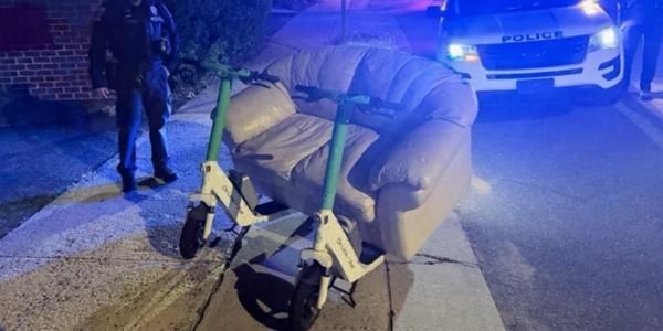 Police pull over two men riding an…