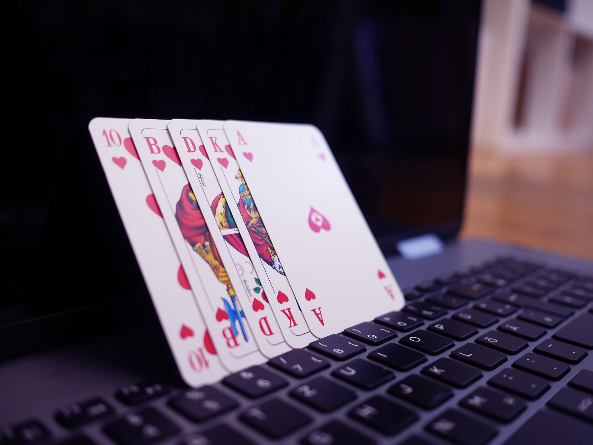 cards on keyboard