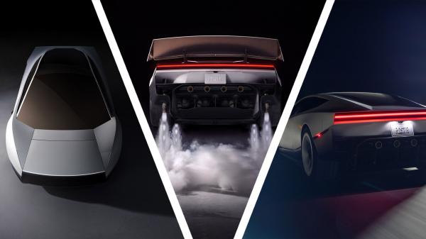 The flying Tesla Roadster is an…