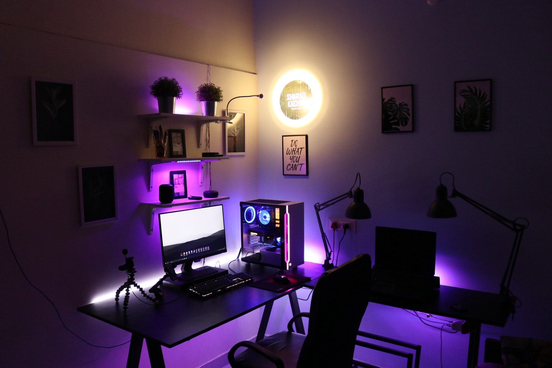 dark computer room