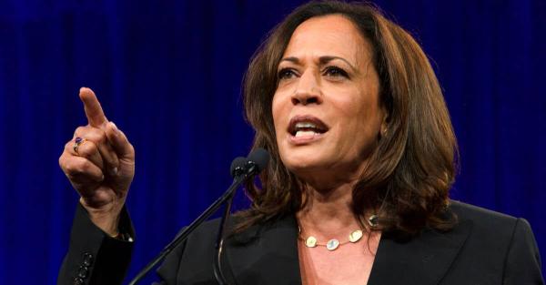 photo of Kamala Harris campaign motorcade halted by confused robotaxis image