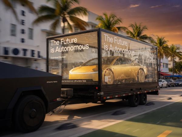 Tesla Cybercab just rolled through Miami inside a glass box