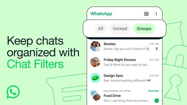 WhatsApp Rolls Out Chat Filters to Help Find Conversations Faster